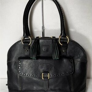 Dooney & Bourke Florentine Vacchetta Leather Pocket Domed Satchel 8L985
